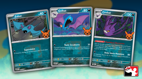 ¡Del 1 al 31 de octubre, los jugadores de la Liga Pokémon podrán conseguir cartas promocionales exclusivas de Zubat, Golbat y Crobat!